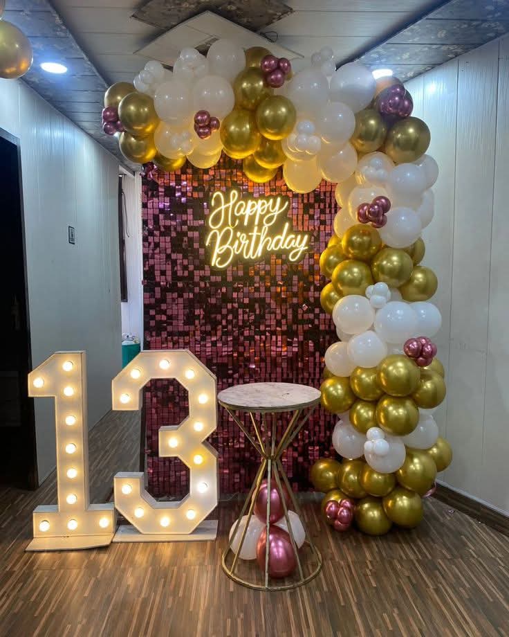 LED birthday backdrop setup Noida
